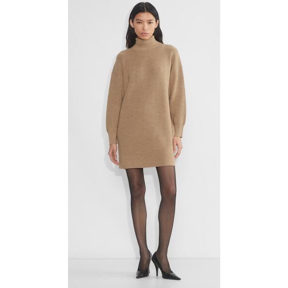 Aritzia Babaton XL Maclean Merino Wool Birch Sweater Dress turtle neck X Large - Picture 1 of 12